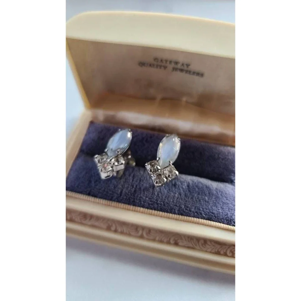 Vintage Rhinestone Screwback Earrings